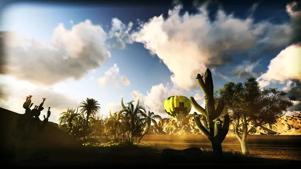 Balloon in the desert — Stock Photo, Image