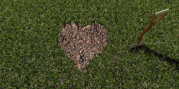 Χώμα σε σχήμα καρδιάς — Φωτογραφία Αρχείου