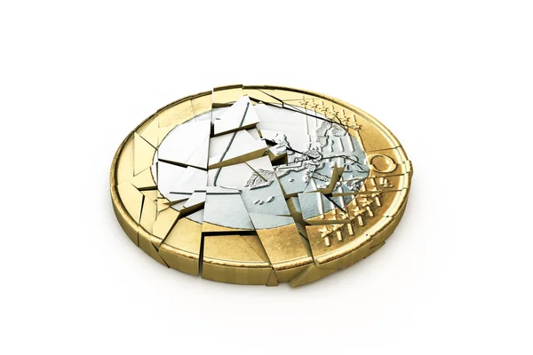 Сломанный евро — стоковое фото