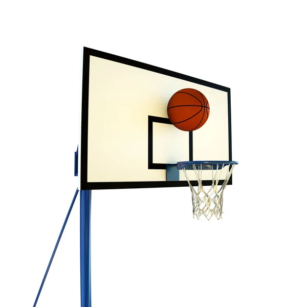 Bola saltando em um backboard de basquete — Fotografia de Stock