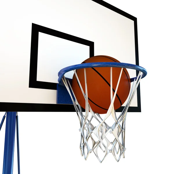 Bollen studsar på en basket ryggstöd — Stockfoto