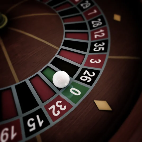 White ball on roulette wheel — Stock Photo, Image