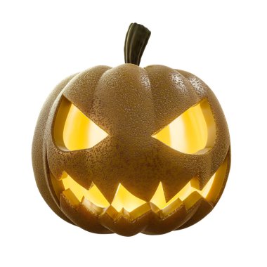 Beyaz arkaplanda izole edilmiş balkabağı üç boyutlu illüstrasyon