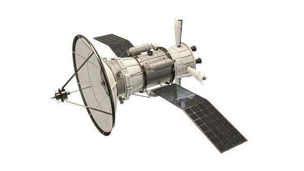 基于白色背景的现代卫星3D图解 — 图库照片