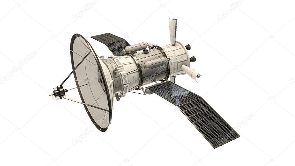 modern satellite isolated on white background 3d illustration 