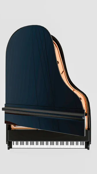 Грандіозне Піаніно Ізольовано Білому Фоні Ілюстрація — стокове фото