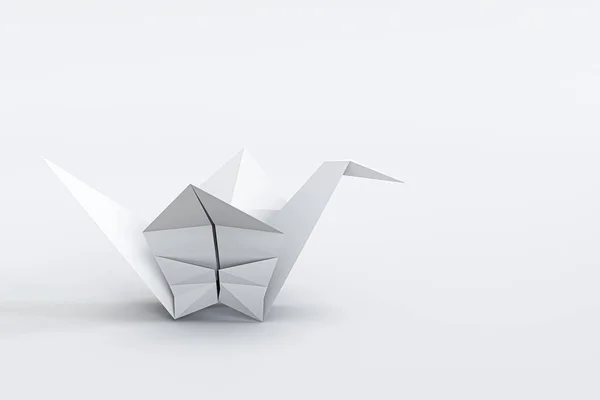 Origami Kran Isolerad Vit Bakgrund Illustration — Stockfoto