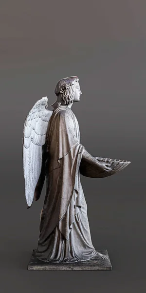 Old Angel Statue Isolated Gray Background Illustration — Stock Photo, Image