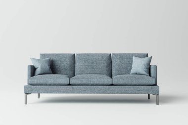beyaz arkaplanda izole edilmiş kanepe 3d illüstrasyon 