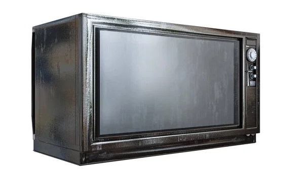 白い背景の3Dイラストで隔離された古いテレビ — ストック写真