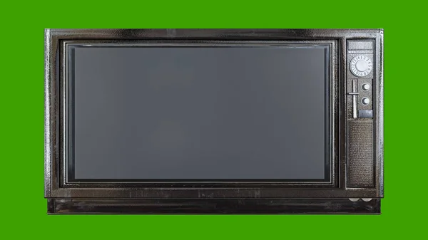 Old Television Isolated Green Background Illustration — Stock Photo, Image