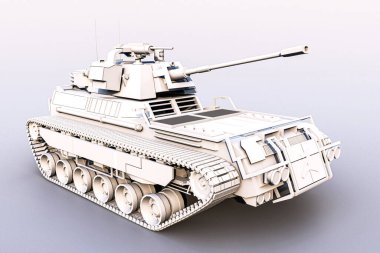 beyaz arka plan 3d illüstrasyon izole tank