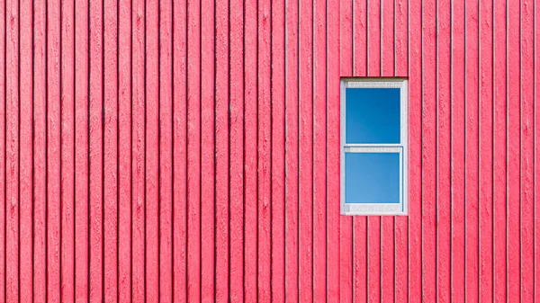 Białe Okno Drewnianej Ścianie Ilustracja — Zdjęcie stockowe