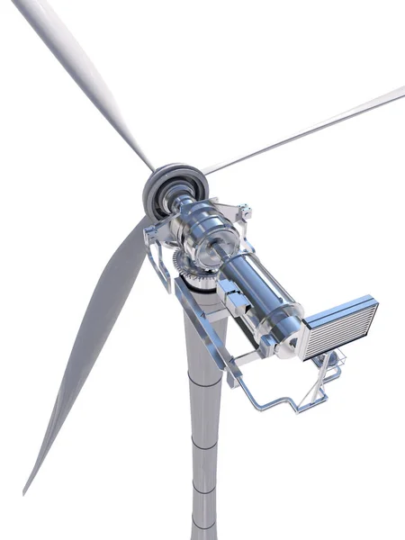 Wind Turbine Isolated White Background Illustration — Stock Photo, Image