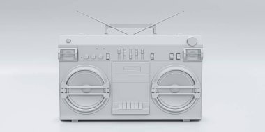 boombox beyaz arkaplanda izole edilmiş 3d illüstrasyon 