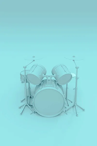 Blaue Trommel Isoliert Auf Blauem Hintergrund Illustration — Stockfoto