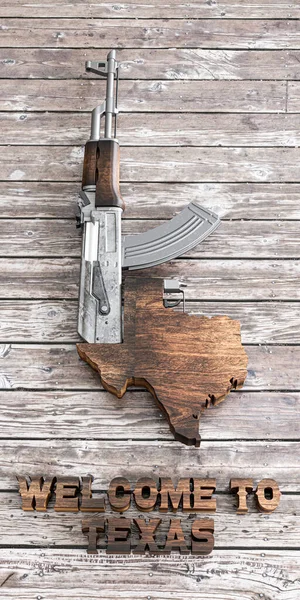 得克萨斯州抽奖隔离在木制楼层3D插图 — 图库照片