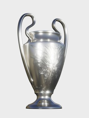 Futbol kupası beyaz arka planda izole edilmiş 3d illüstrasyon
