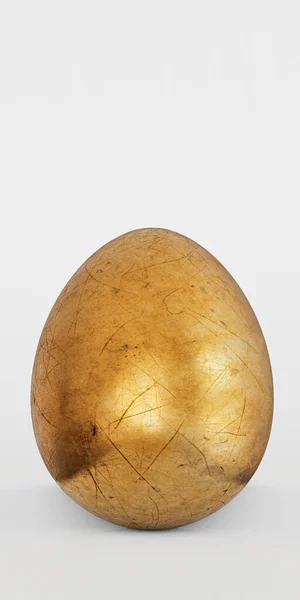 Golden Egg Isolated White Background Illustration — стоковое фото