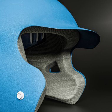 baseball helmet isolated on black background 3d illustration