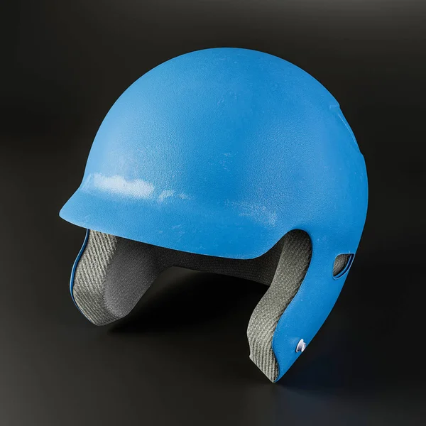 baseball helmet isolated on black background 3d illustration