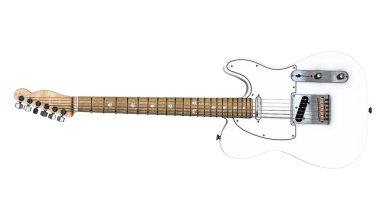 electric guitar isolated on white background 3d illustration