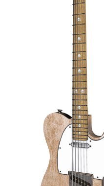 electric guitar isolated on white background 3d illustration