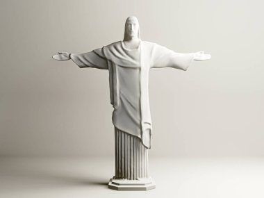 jesus statue isolated on white background 3d illustration