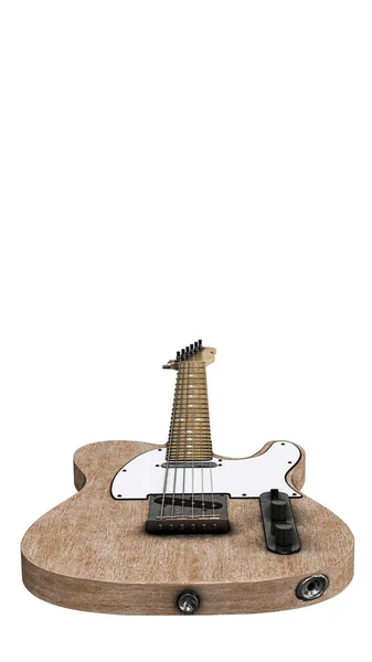 Electric Guitar Isolated White Background Illustration — Stockfoto