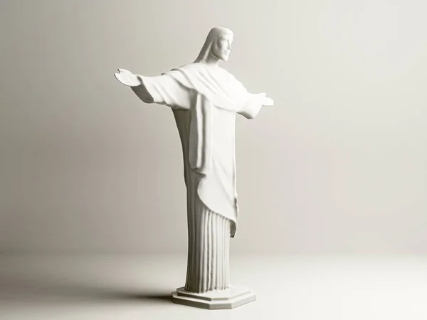 Jesus Statue Isolated White Background Illustration — Stok fotoğraf