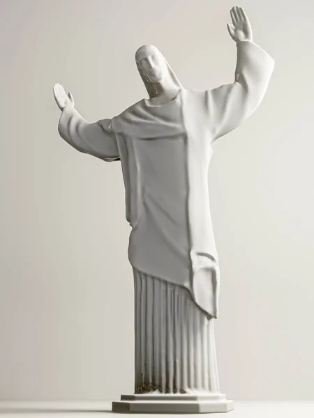 Jesus Statue Isolated White Background Illustration — Stok fotoğraf