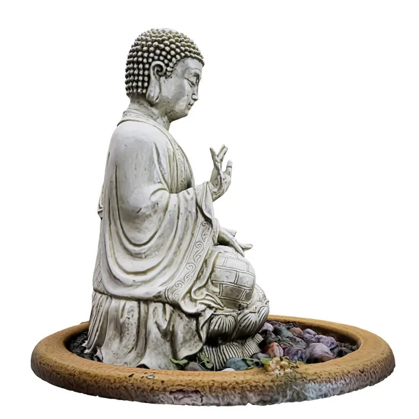 Estátua Buddha Isolado Fundo Branco Ilustração — Fotografia de Stock