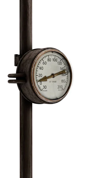 Steampunk Meter Geïsoleerd Witte Achtergrond Illustratie — Stockfoto