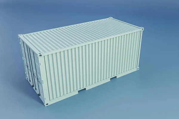container isolated on blue background 3d illustration