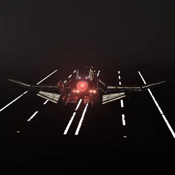 Современный Космический Истребитель Черном Фоне Иллюстрация — стоковое фото