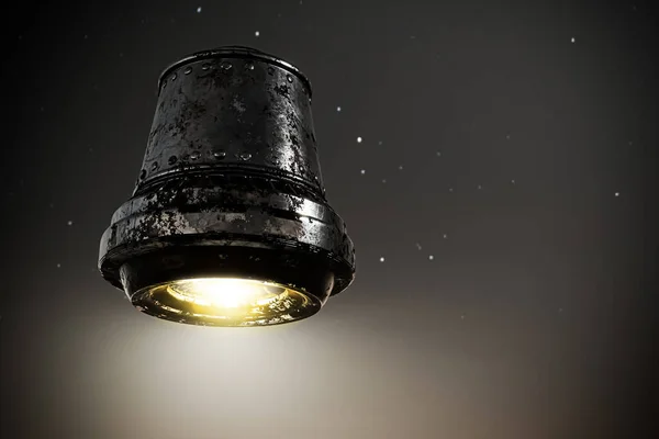 夜空に浮かぶ正体不明の飛行物体の鐘3Dイラスト — ストック写真