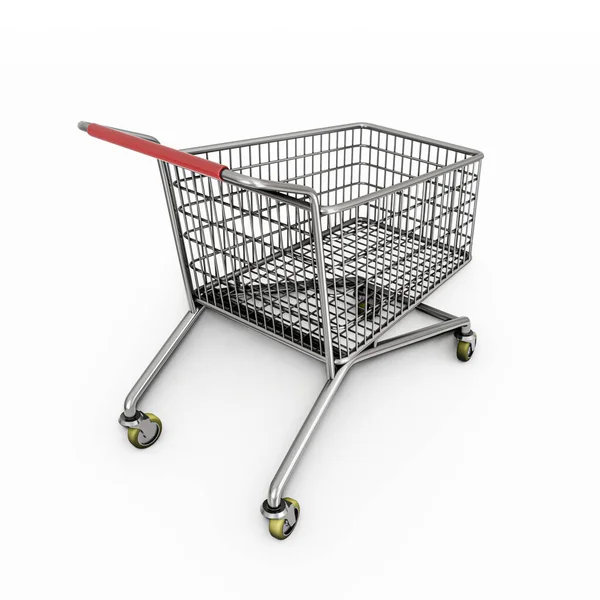 Shopping Kart Isolerad Vit Bakgrund Illustration — Stockfoto