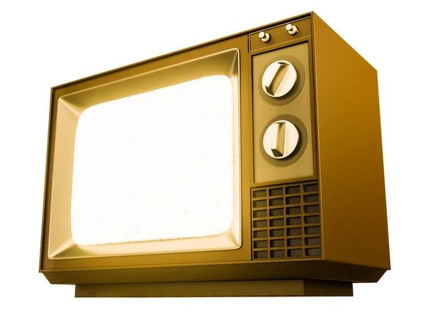 Stary Telewizor Odizolowany Białym Tle Ilustracja — Zdjęcie stockowe