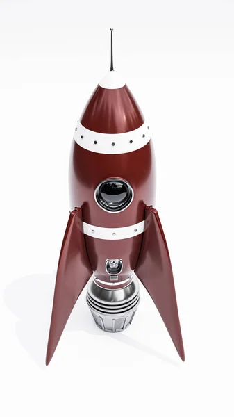 Cohete Espacial Aislado Sobre Fondo Blanco Ilustración —  Fotos de Stock