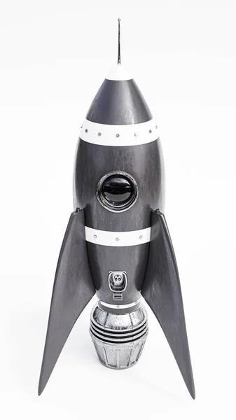 Cohete Espacial Aislado Sobre Fondo Blanco Ilustración —  Fotos de Stock