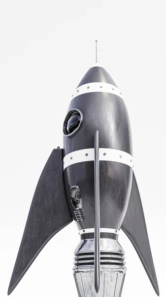 Cohete Espacial Aislado Sobre Fondo Blanco Ilustración — Foto de Stock