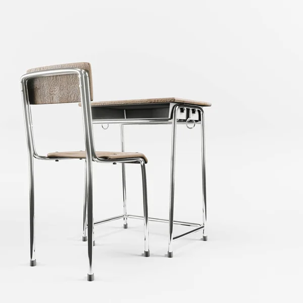 School Desk Isolated White Background Illustration — Stock Photo, Image