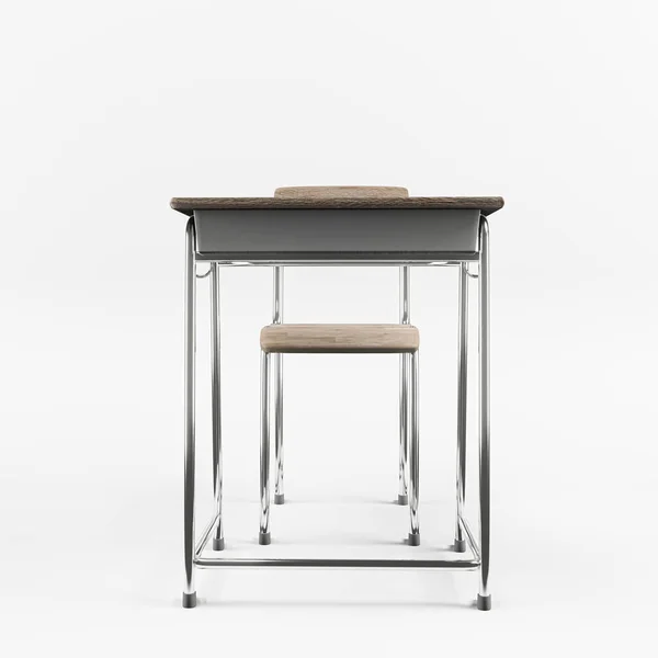 School Desk Isolated White Background Illustration — Stock Photo, Image