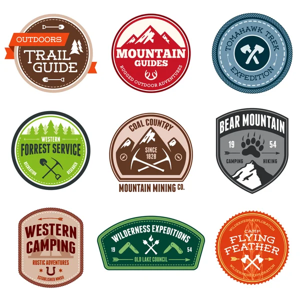 Outdoor badges — Stock Vector