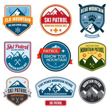 Ski badges clipart