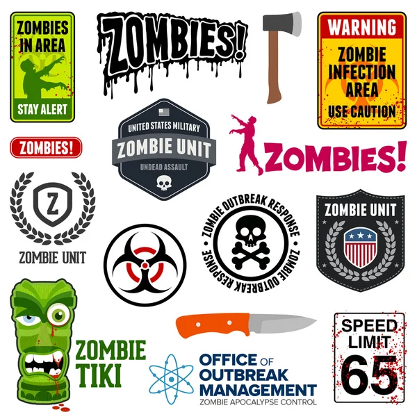 Zombie Signs — Stok Vektör