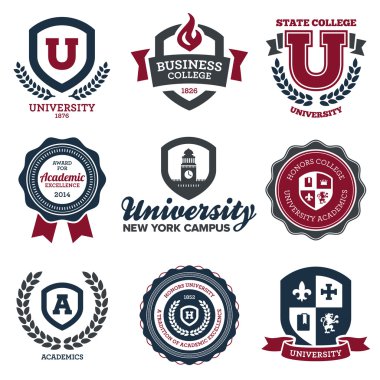 University and college crests clipart