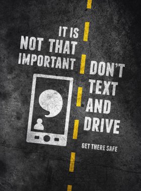 Texting and driving warning clipart