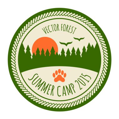 Vintage summer camp sticker clipart