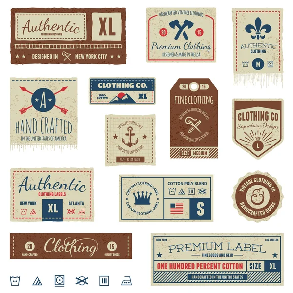 Etiquetas de ropa vintage — Vector de stock